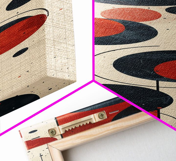 Retro Art Deco Geometric Patterns Wall Art Framed Canvas Print, Scifi / Science Fiction Decor