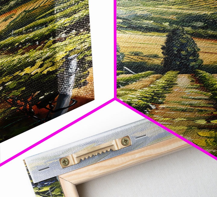 Italian Olive Fields, Framed Canvas print, Living Room Decor, Bedroom Decor, Beautiful Wall Art Painting, Wall hanging, Ready To Hang Art