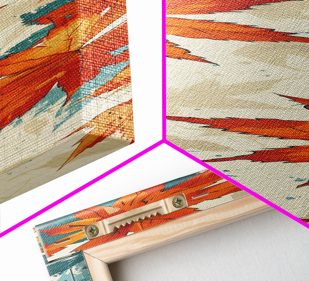 Japanese Autumn Leaves Canvas Print In Ukiyo-e Style, Traditional Woodblock Art, Framed Canvas Print, Tall Skinny Japanese Wall Art, Ready To Hang