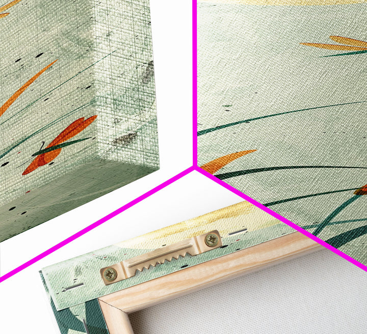 Serene Swans and Cherry Blossoms in Japanese Art Tall Skinny Framed Canvas Print - Wall Décor