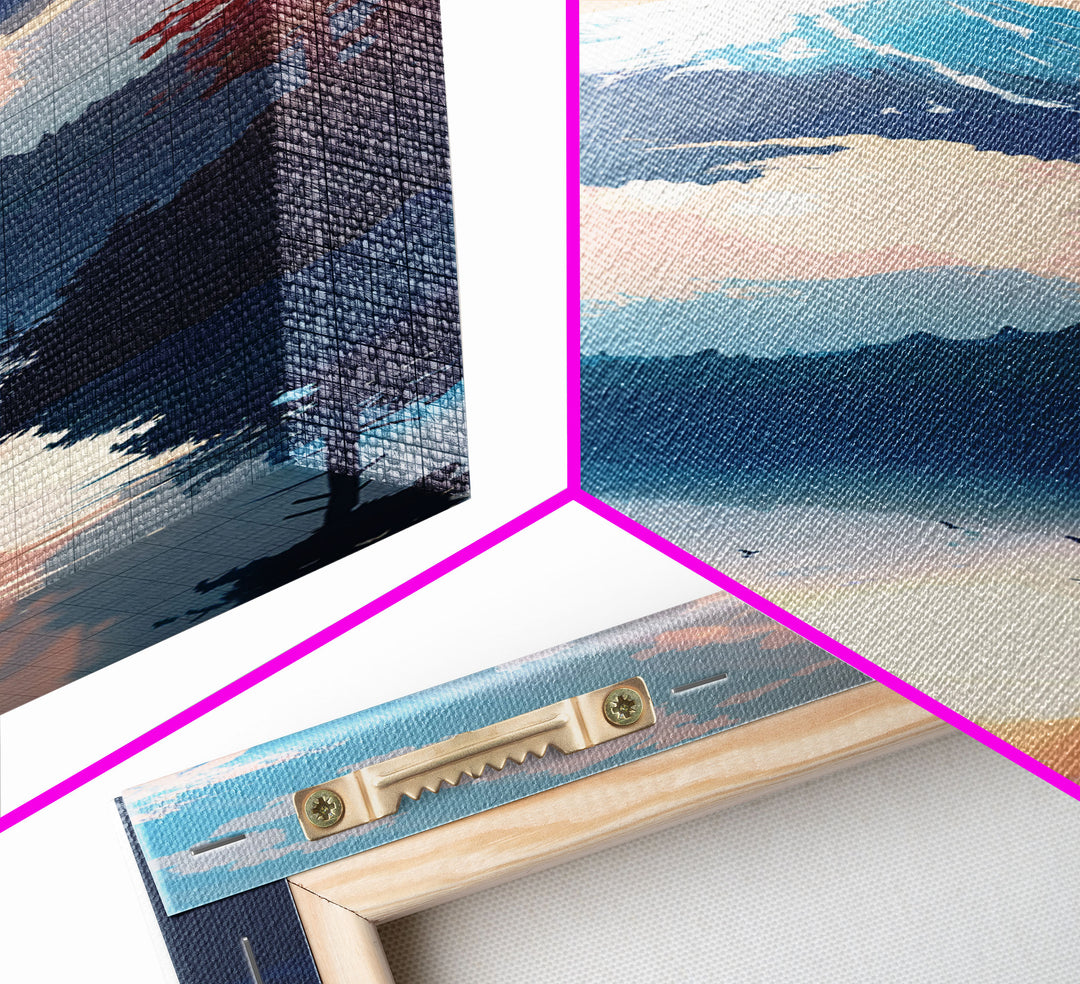 Skinny Art Tall Art Framed Canvas Print Japanese Style Art Mount Fuji At Sunrise Reflection Wood Block Print Ukiyo-e Feng Shui Wall Art