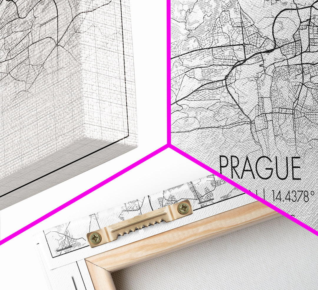 Prague City Map, Czech Republic Art, Map Print, Minimalist Wall Art, Wall Art, Canvas Art, First Home Gift, Indie Room Décor, Military Décor