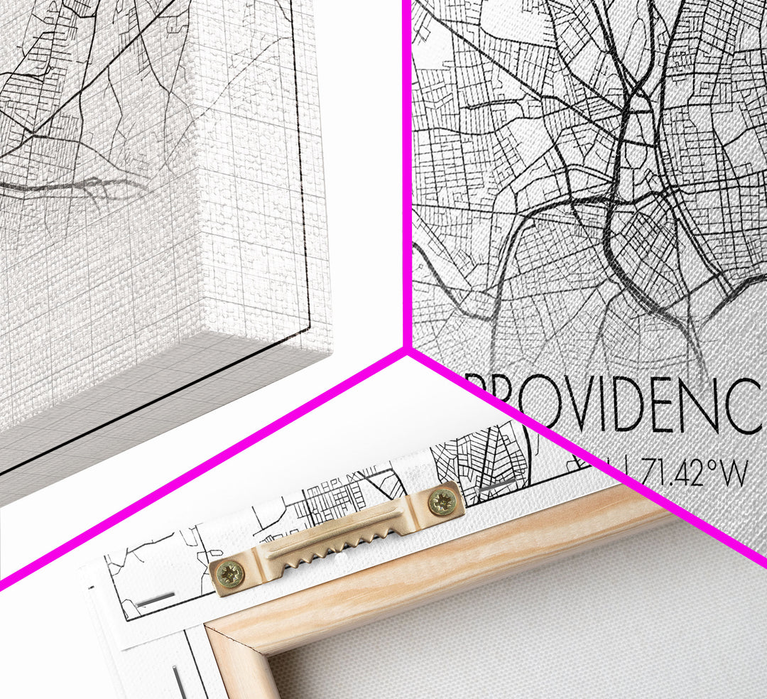 Providence City Map, Rhode Island Art, Map Print, Minimalist Wall Art, Wall Art, Canvas Art, Gifts For Mom, Horizontal Wall Art, Office Art