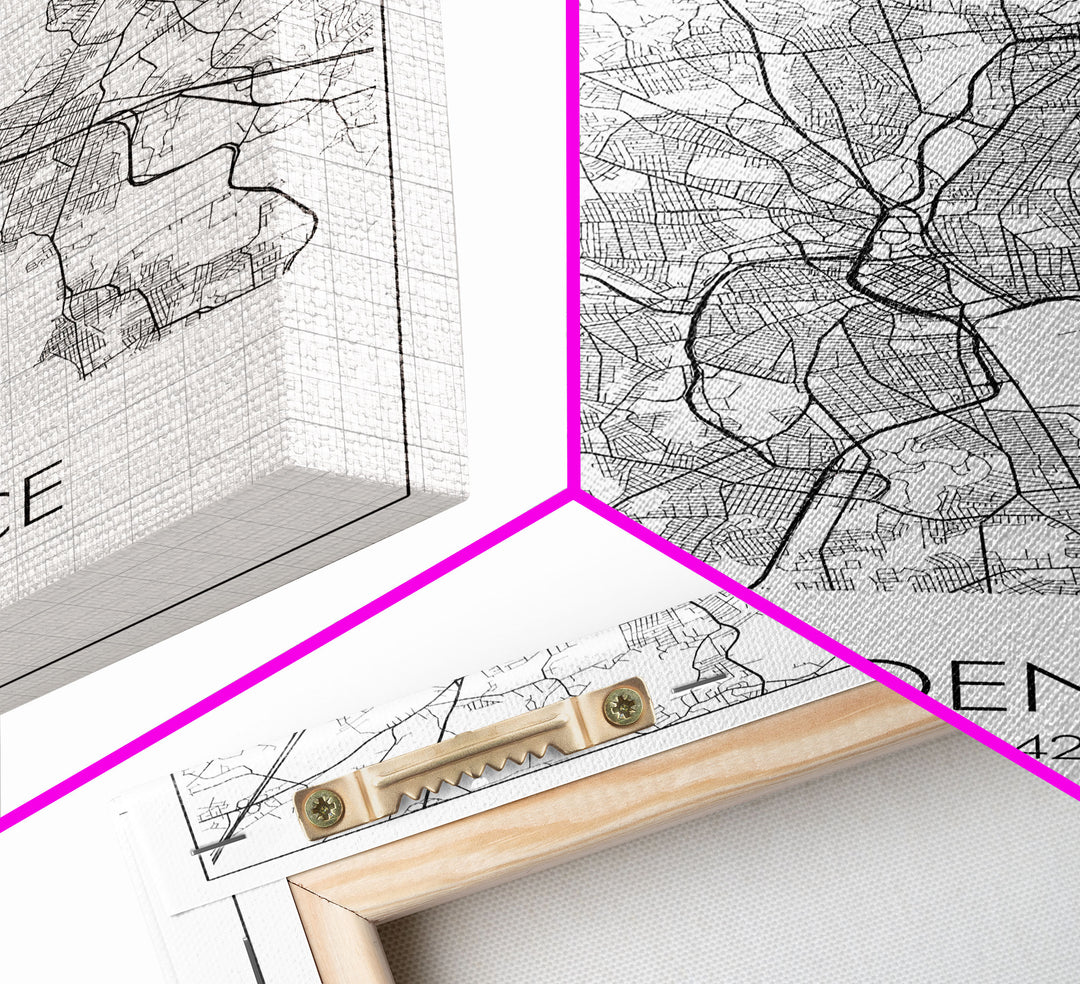Providence Street Map, Rhode Island Map, City Map Art, Minimalist Art, Wall Art, Canvas Print, Bedroom Wall Décor, Gift For Couples,