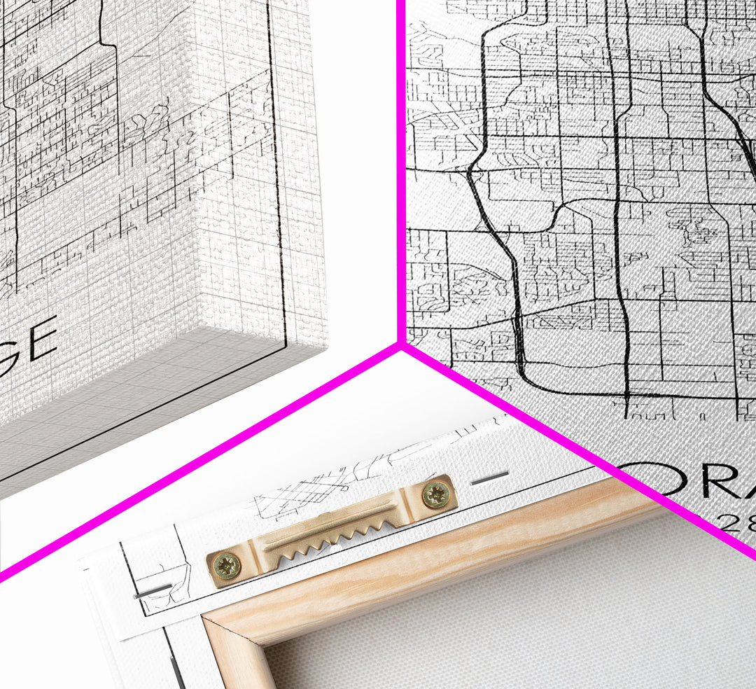 Anchorage Street Map, Alaska Map, City Map Wall Décor, Adventure Wall Art, Minimalist, Modern Art, Wall Art, Canvas Print, Canvas Wall Art