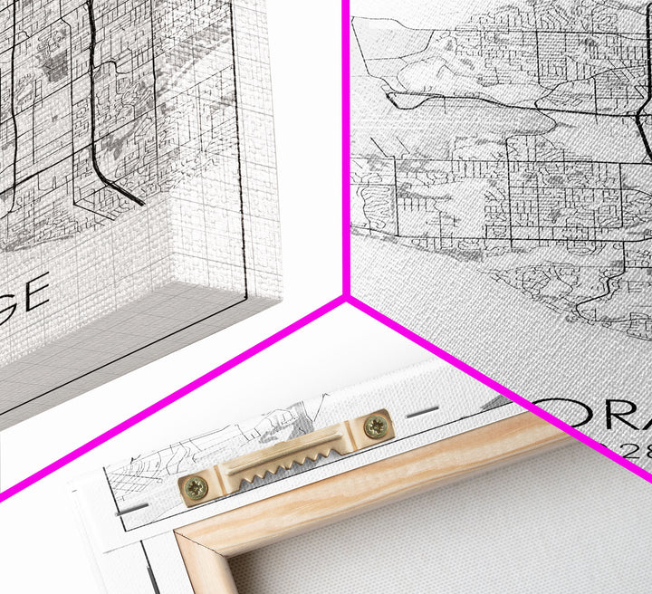 Anchorage Street Map, Alaska Map, Travel Wall Art, City Map Wall Art, Bedroom Art, Modern Art, Wall Art, Canvas Print, Canvas Wall Art