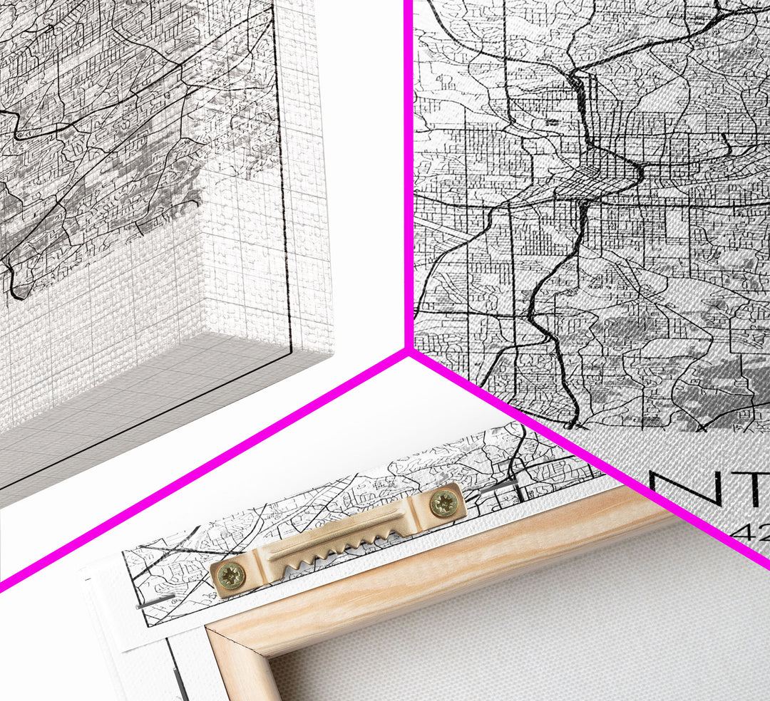 Atlanta Street Map, Georgia Map, City Map Art, Travel Print, Couple Gift, Minimalist Art Print, Wall Art, Canvas Print, Canvas Wall Art