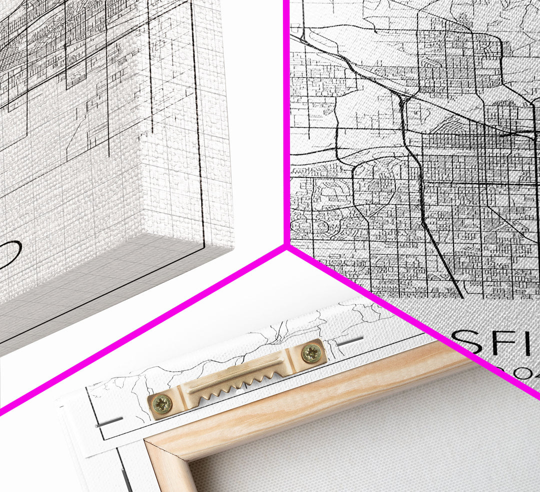 Bakersfield Street Map, California Map, City Wall Art, Home Wall Décor, Wife Gift, Minimalist Art, Wall Art, Canvas Print, Canvas Wall Art