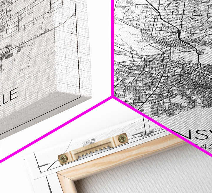 Brownsville Street Map, Texas Map, City Map Art, Modern Art, Wall Art, Canvas Print, Canvas Wall Art, Dorm Décor, Graduation Gift,
