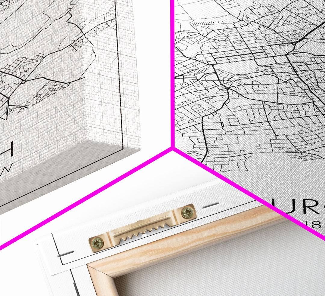 Edinburgh Street Map, United Kingdom Map, Europe City Map Art, Minimalist Art, Wall Art, Canvas Print, Travel Décor, Living Room Wall Art,