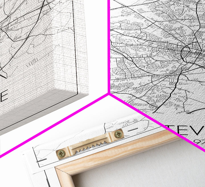 Fayetteville Street Map, North Carolina Map, City Map Art, Minimalist Art, Wall Art, Canvas Print, Travel Wall Print, Wanderlust Gift