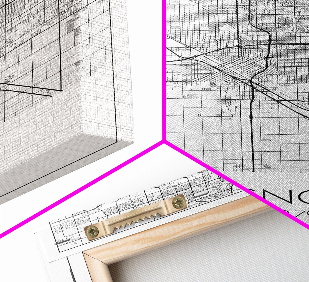 Fresno Street Map, California Map, City Map Art, Minimalist Art, Wall Art, Canvas Print, Bar Wall Art, Teen Gift, Travel Wall Art,