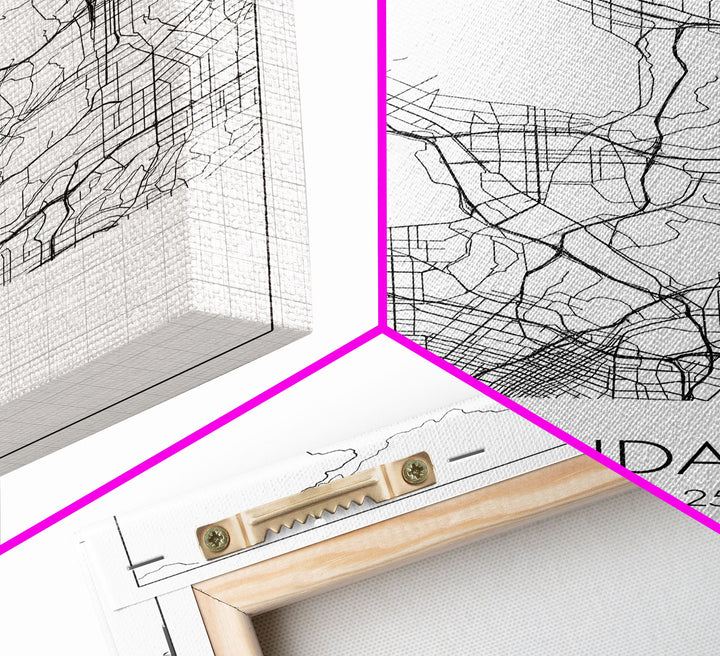 Glendale Street Map, California Map, City Map Art, Minimalist Art, Wall Art, Canvas Print, Black And White Map, Gifts For Him, Travel Art