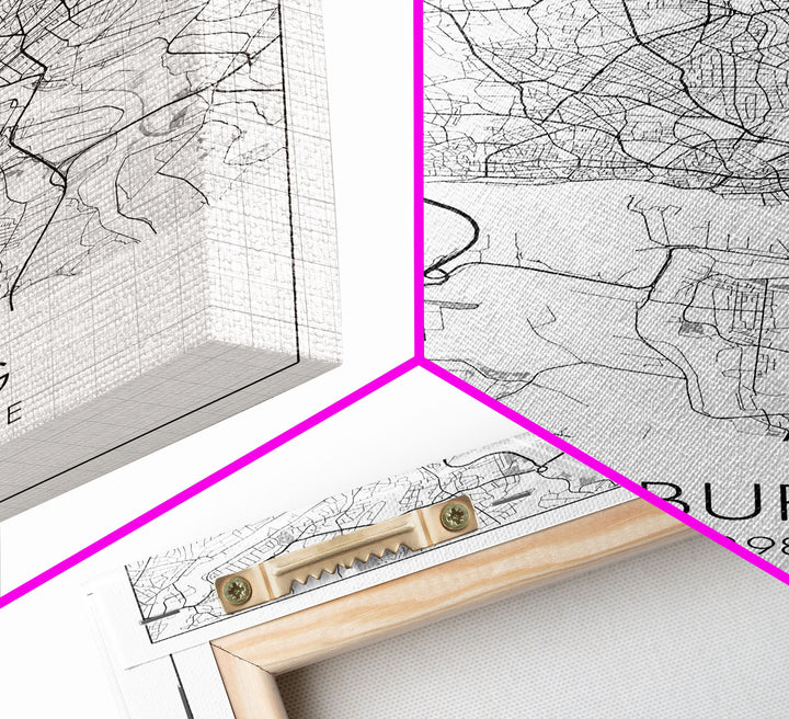 Hamburg Street Map, Germany Map, City Map Art, Minimalist Art, Wall Art, Canvas Print, Travel Wall Print, Gift For Traveler, Unique Art