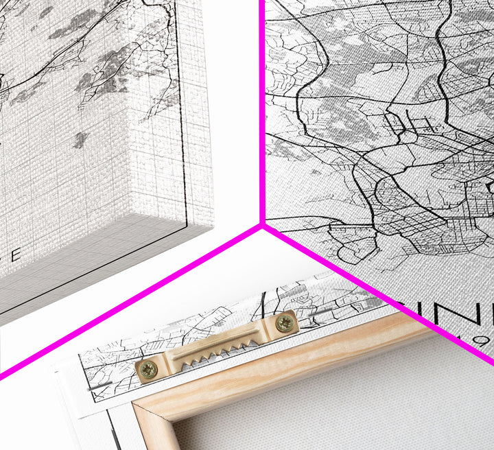 Helsinki Street Map, Finland Map, Europe City Map Art, Minimalist Art, Wall Art, Canvas Print, Travel Wall Art, Gifts For Him, Bedroom Art