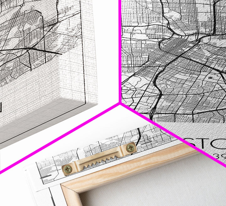 Houston Street Map, Texas Map, ity Map Art, Minimalist Art, Wall Art, Canvas Print, Travel Print, Farmhouse Wall Art, Gift For Couple