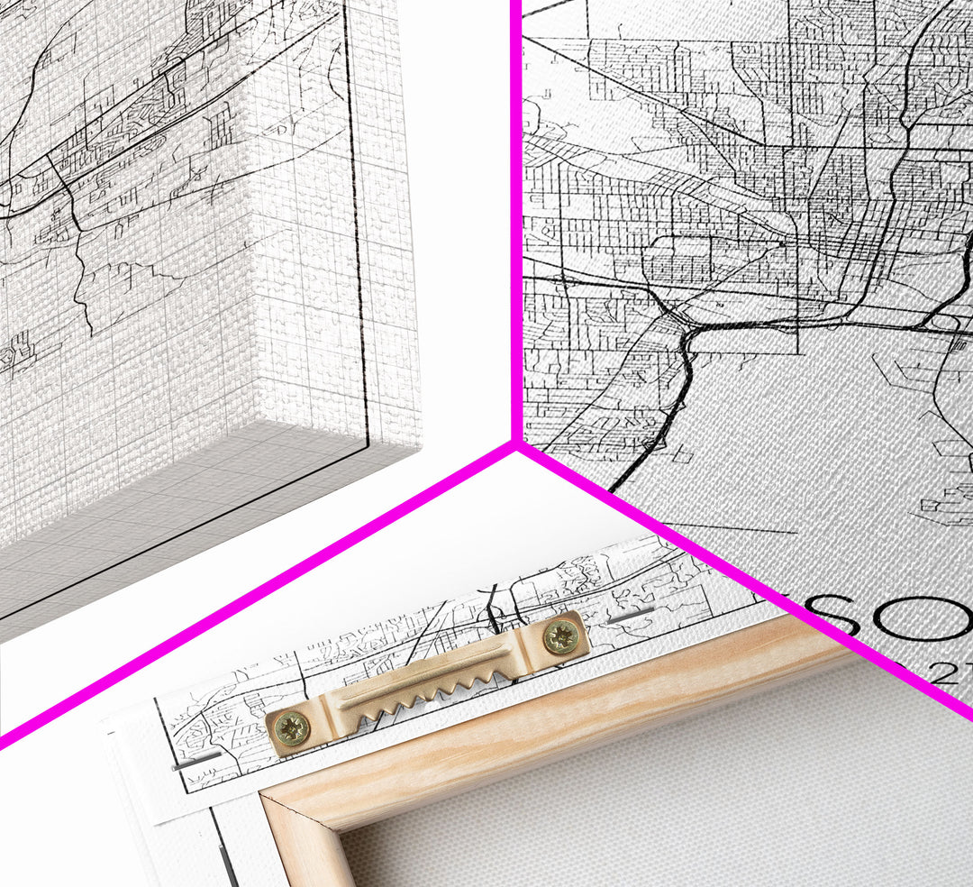 Jackson Street Map, Mississippi Map, City Map Art, Minimalist Art, Wall Art, Canvas Print, Travel Print, Farmhouse Bedroom, Wedding Gift