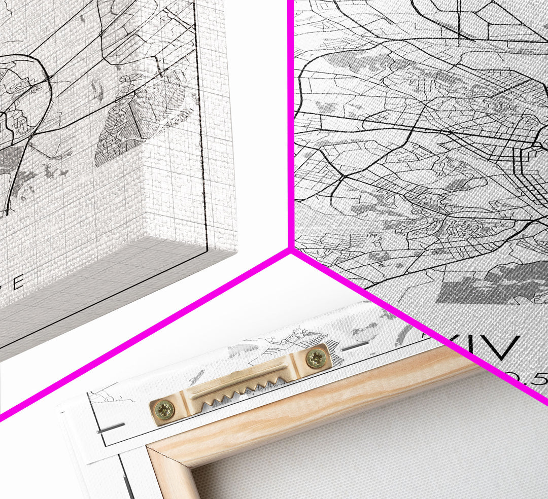 Kyiv Street Map, Ukraine Map, Europe City Map Art, Modern Wall Art, Wall Art, Canvas Print, Canvas Wall Art, Travel Print, Travelling Gift