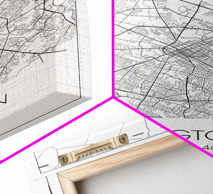 Lexington Street Map, Kentucky Map, City Map Art, Modern Wall Art, Wall Art, Canvas Print, Travel Wall Art, Dorm Room Décor, Engagement Gift