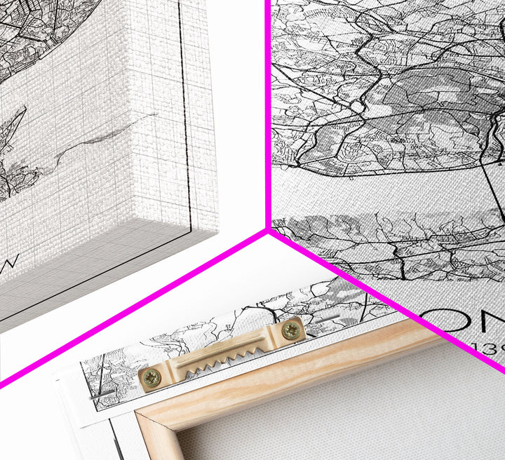 Lisbon Street Map, Portugal Map, City Map Art, Modern Wall Art, Wall Art, Canvas Print, Travel Décor, Above Bed Art, Gift For Couples