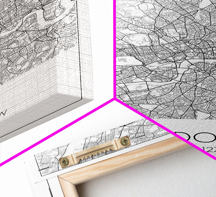 London Street Map, United Kingdom Map, City Map Art, Modern Wall Art, Wall Art, Canvas Print, Travel Art, Home Wall Décor, Bon Voyage Gift