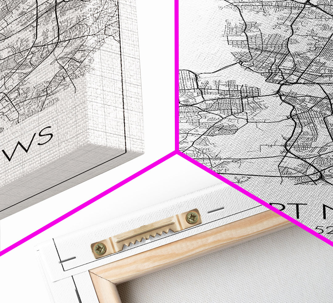 Newport News Street Map, Virginia Map, City Map Art, Modern Art, Wall Art, Canvas Print, Home Wall Décor, Girl Graduation Gift, Travel Art