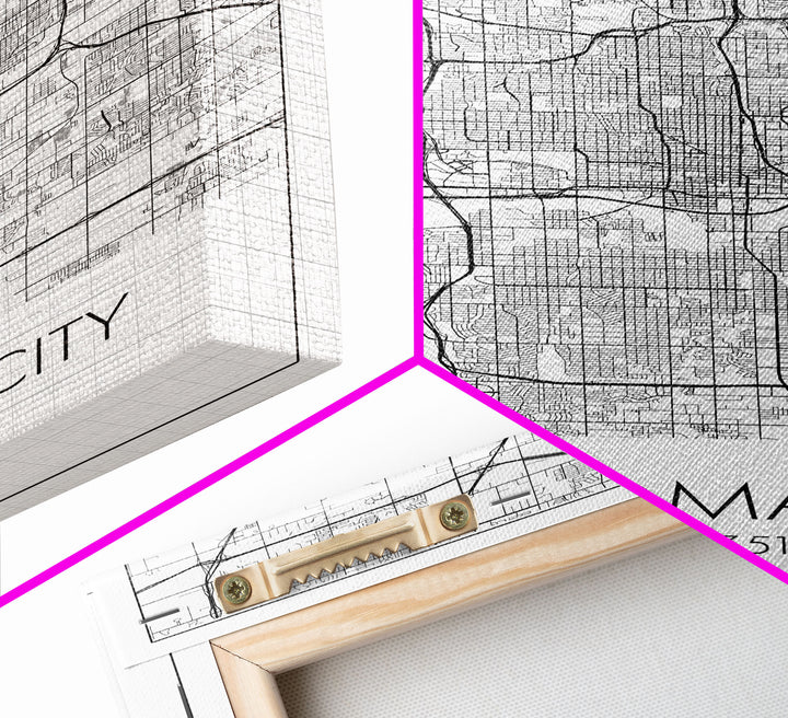Oklahoma City Street Map, Oklahoma Map, City Map Art, Modern Art, Wall Art, Canvas Print, Bedroom Prints, Anniversary Gift, Travel Wall Art