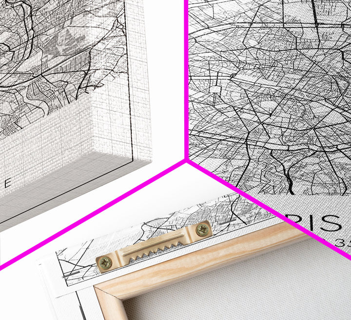 Paris Street Map, France Map, Europe City Map Art, Minimalist Art, Wall Art, Canvas Print, Bedroom Art, Gift For Traveler, Travel Wall Print