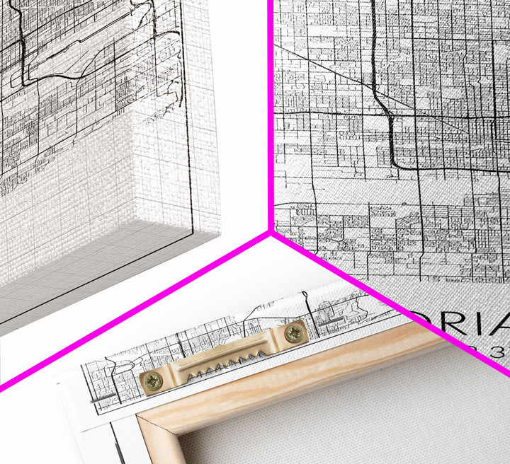 Peoria Street Map, Arizona Map, City Map Art, Minimalist Art, Wall Art, Canvas Print, Living Room Wall Art, Travel Gifts For Men, Travel Art
