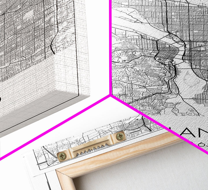 Portland Street Map, Oregon Map, City Map Art, Minimalist Art, Wall Art, Canvas Print, Black And White Art, Travel Print, Couples Gift