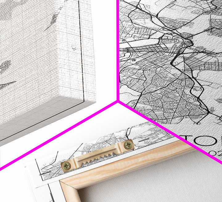 Boston Street Map, Massachusetts Map, City Map Art, Modern Art, Wall Art, Canvas Print, Wall Art For Bedroom, Gifts For Him, Travel Décor