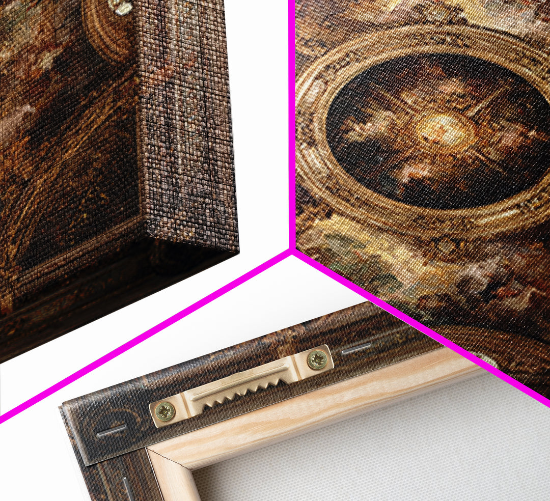 Fresco Celestial Ceiling Composition Canvas Print, Renaissanceinspired Art, Wall Art Print, Living Room Decor, Oil Painting, REN-1x1-15
