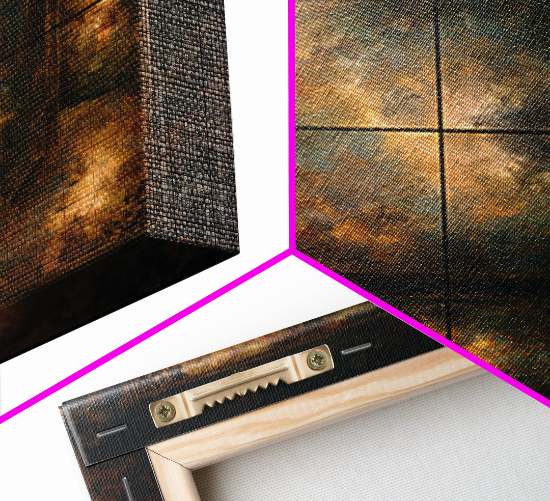 Fresco Celestial Ceiling Composition Framed Canvas Print, Renaissanceinspired Art, Yoga Wall Art, Living Room Decor, Classic, REN-1x1-63