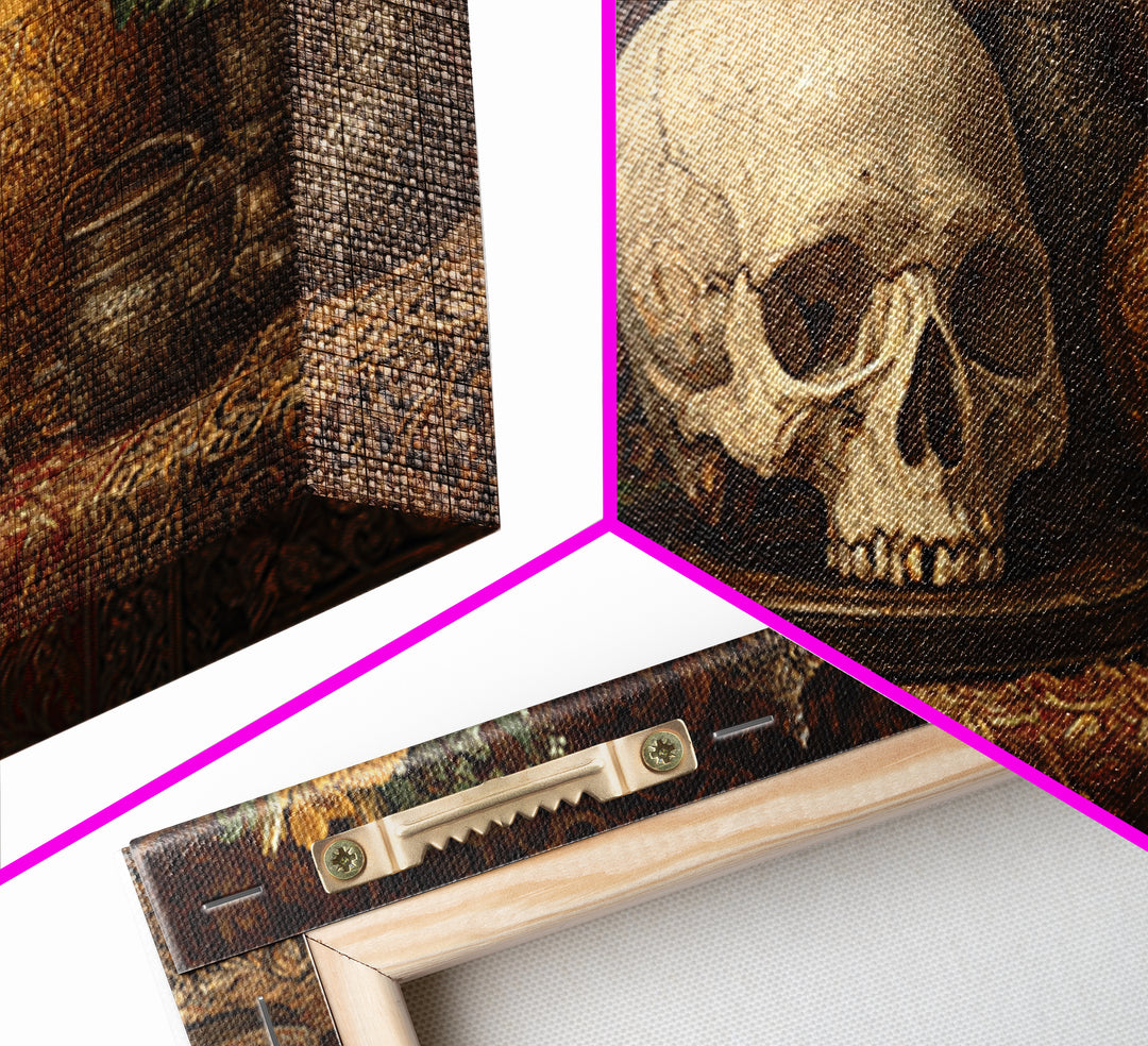 Old Master Skull and Candle Still Life Canvas Print, Renaissanceinspired Art, Fine Art Print, Living Room Decor, Classic, REN-2x1-54
