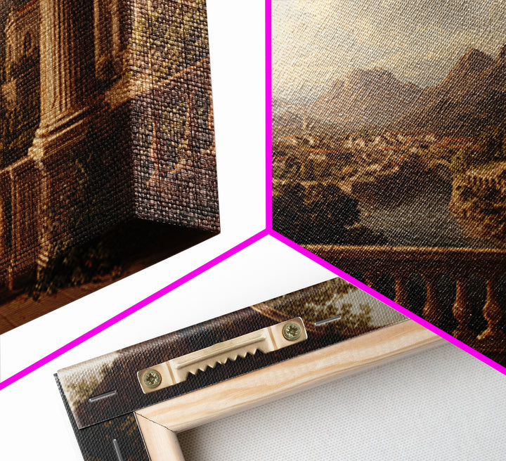 Architectural Arch with Italian Landscape Beyond Canvas Print, Renaissanceinspired Art, Neutral Decor, Living Room Decor, REN-3x2-15
