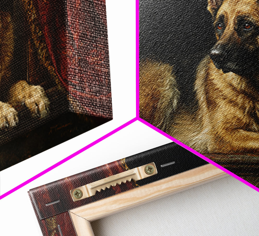 Noble Dog Portrait Canvas Print, Renaissanceinspired Art, Celestial Decor, Living Room Decor, Fine Art, Classic, Yoga Wall Art, REN-3x2-72