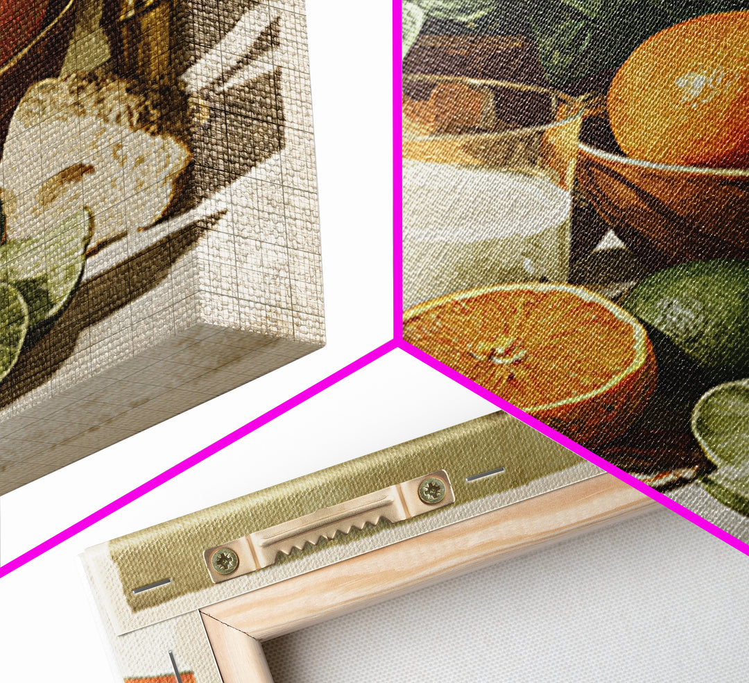 Cocktail and Citrus Bar Composition Framed Canvas Print, Restaurant Art, Printable Art, Restaurant Decor, Fine Art, Bistro, RES-1x1-11