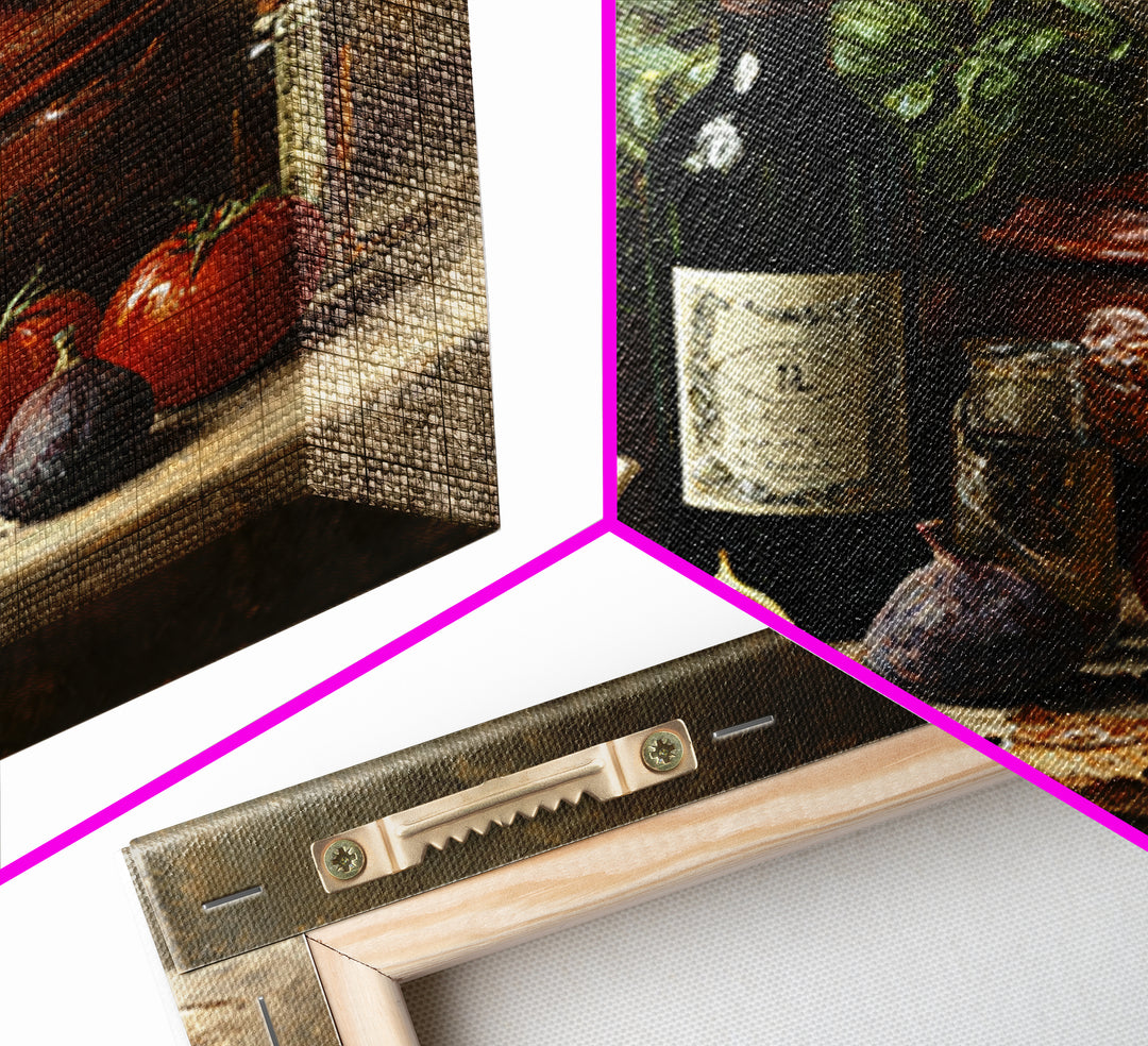 Wine Bottle and Figs Canvas Print, Restaurant Art, Room Decor, Restaurant Decor, Fine Art, Bistro, Framed Wall Art, RES-1x1-49