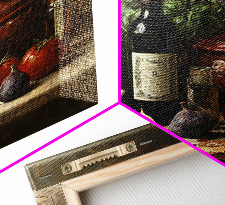 Wine Bottle and Figs Canvas Print, Restaurant Art, Room Decor, Restaurant Decor, Fine Art, Bistro, Framed Wall Art, RES-1x1-49