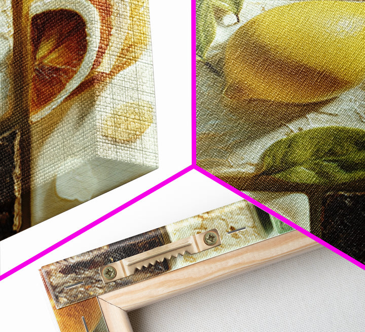 Cocktail and Citrus Bar Composition Canvas Print, Restaurant Art, Gallery Decor, Restaurant Decor, Fine Art, Bistro, Wall Art, RES-1x1-59