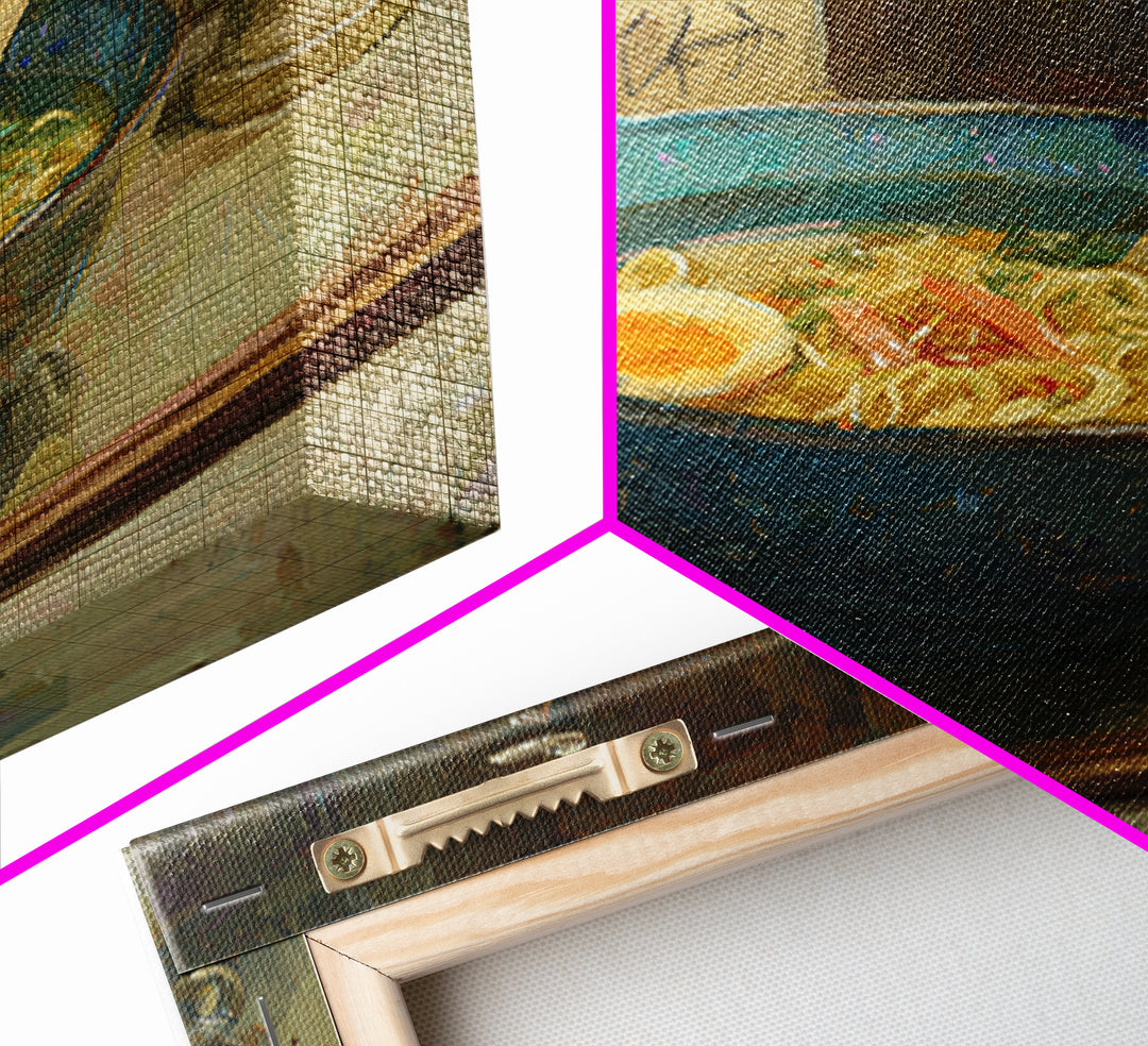 Ramen Bowl Rendered Framed Canvas Print, Restaurant Art, Gallery Decor, Restaurant Decor, Fine Art, Bistro, Wall Art, RES-1x1-62