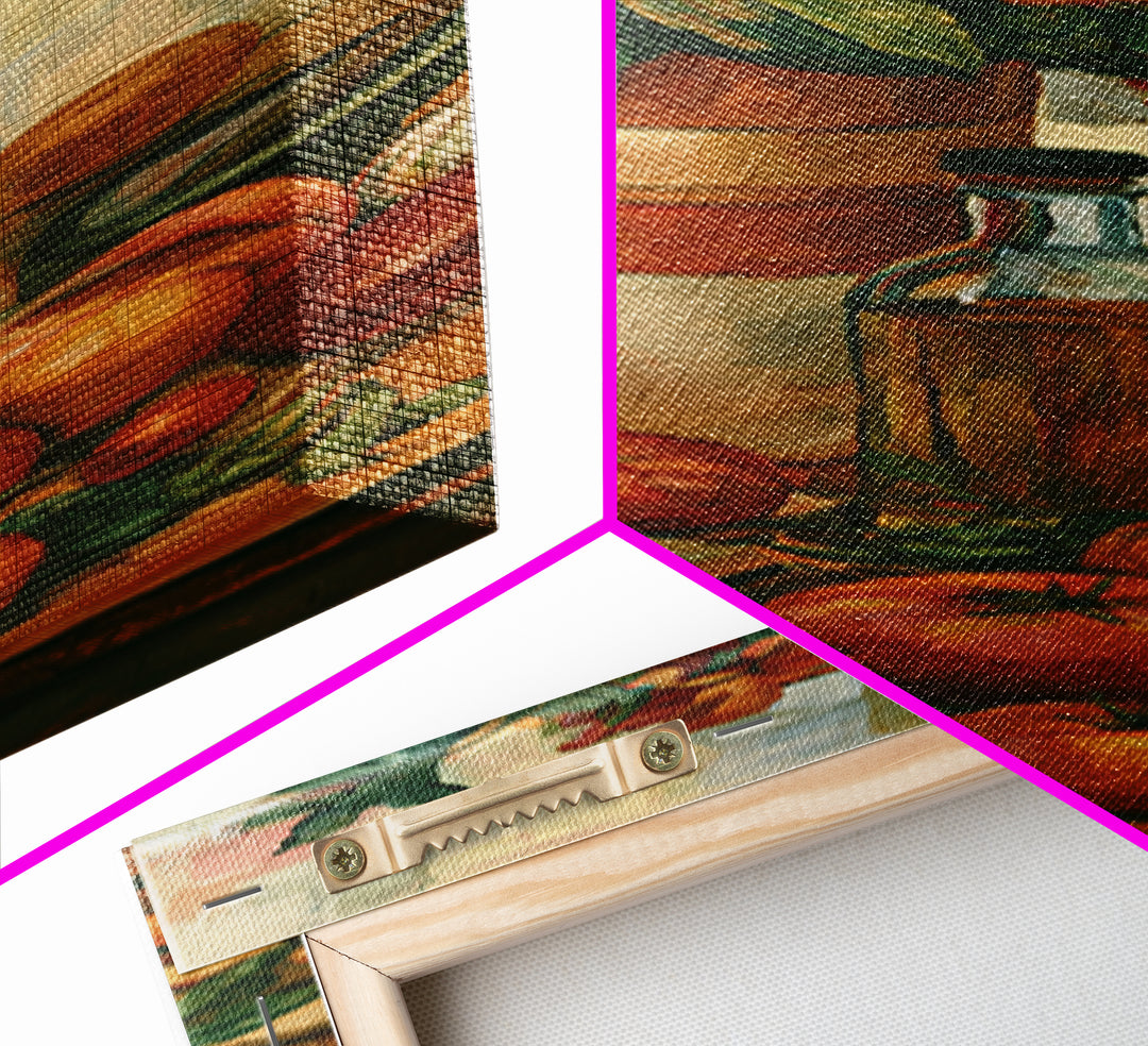 Elegant Table Objects Framed Canvas Print, Restaurant Art, Canvas, Restaurant Decor, Fine Art, Bistro, Living Room Decor, RES-1x3-36