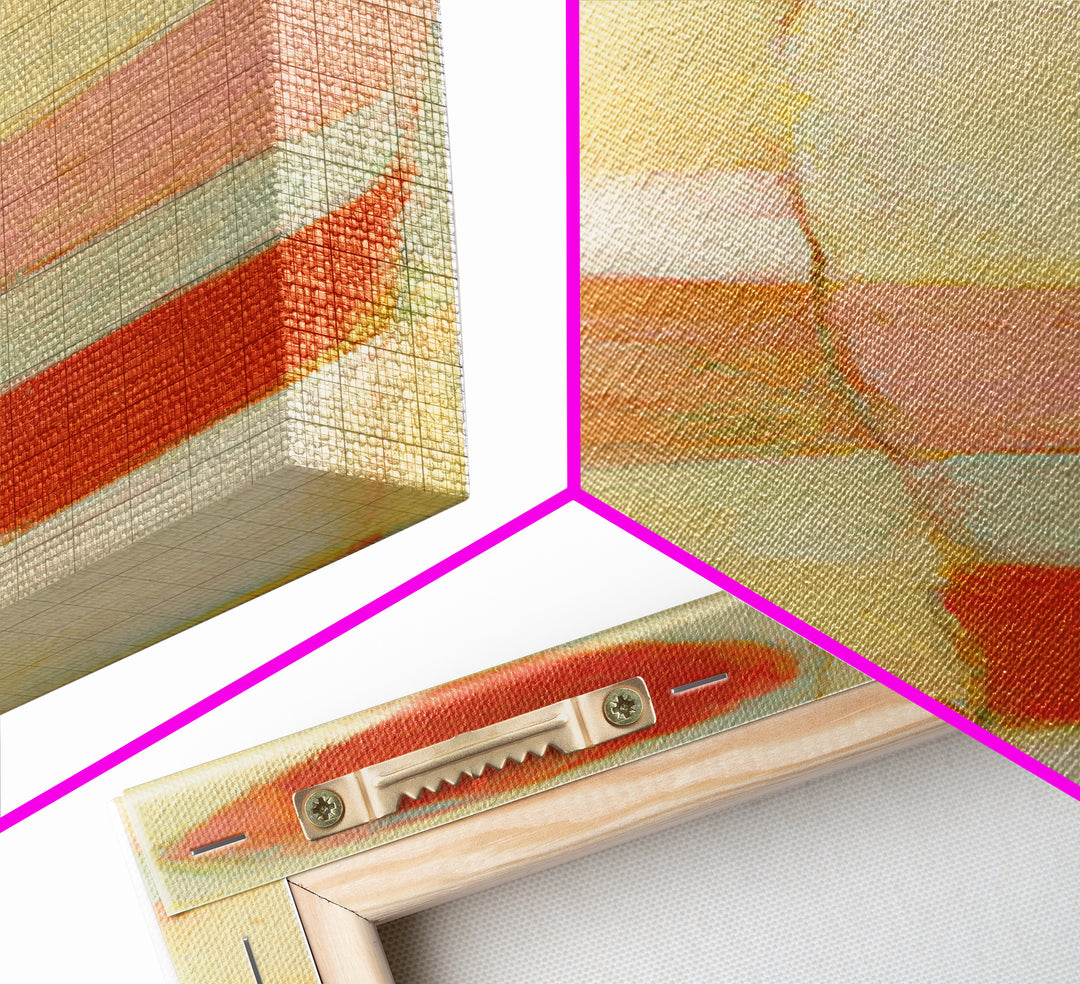 Abstract Appetite Friendly Red and Orange Shapes Canvas Print, Restaurant Art, Textured Painting, Restaurant Decor, Bistro, RES-1x3-53