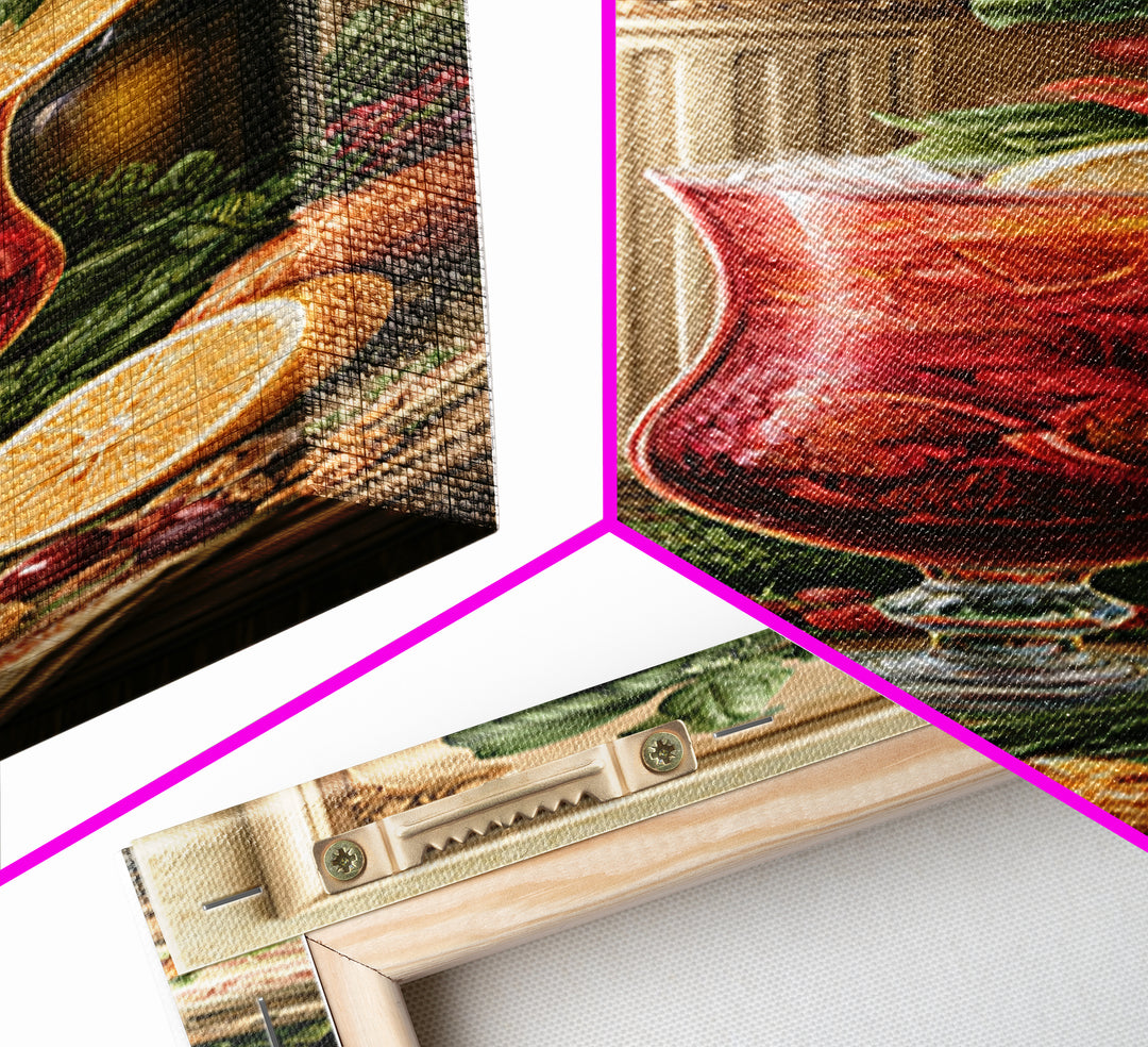 Cocktail and Citrus Bar Composition Framed Canvas Print, Restaurant Art, Gallery Decor, Restaurant Decor, Fine Art, Bistro, RES-1x3-71