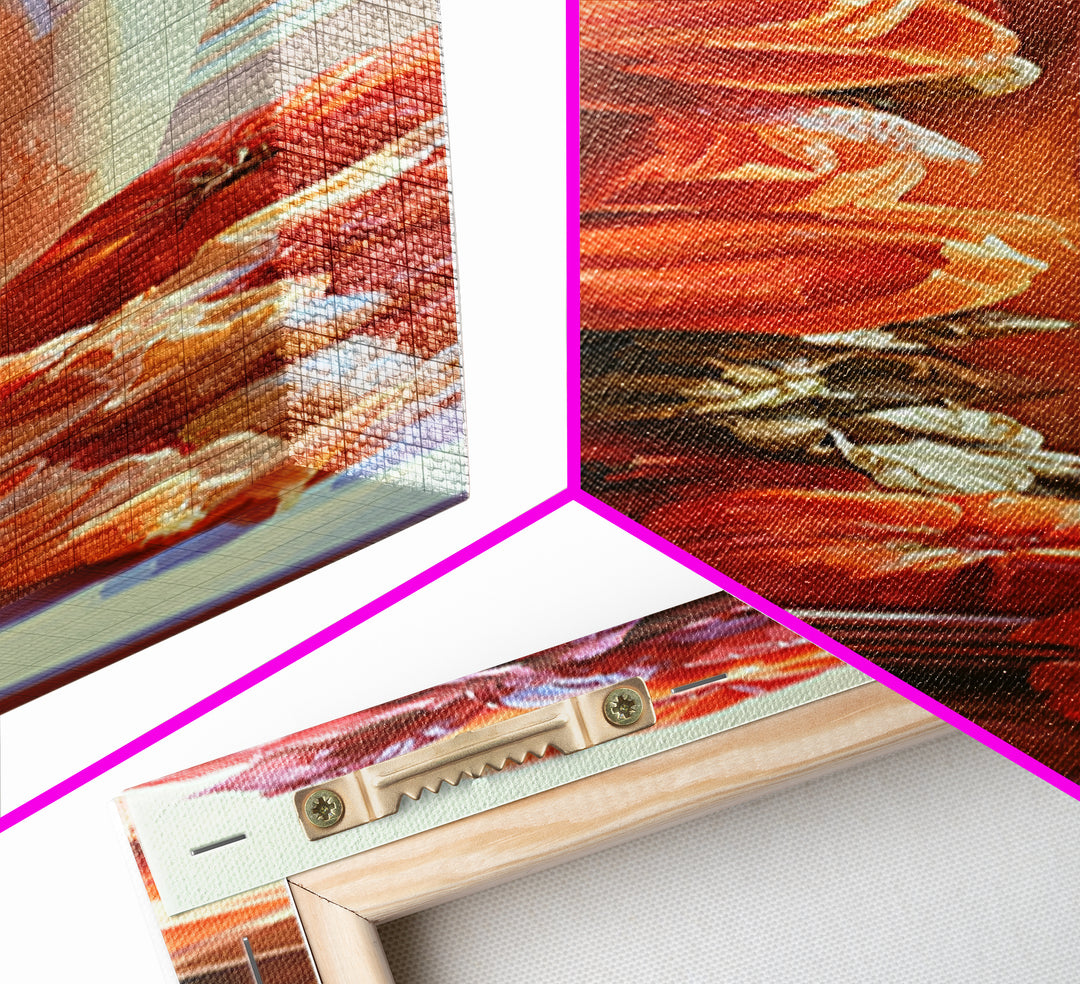 Abstract Appetite Friendly Red and Orange Shapes Canvas Print, Restaurant Art, Poster, Restaurant Decor, Fine Art, Bistro, RES-1x3-77