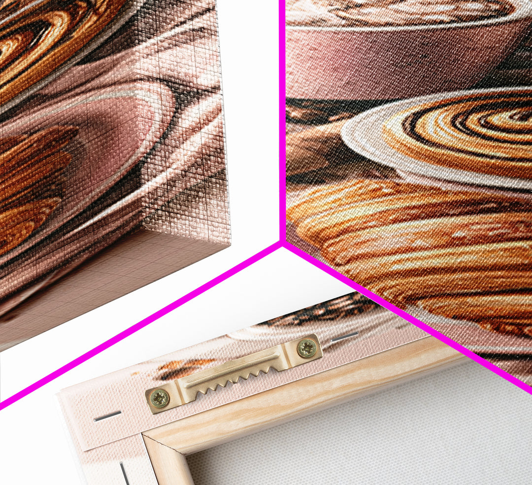 Coffee Beans and Pastry Arrangement Canvas Print, Restaurant Art, Boho Decor, Restaurant Decor, Oil Painting, Bistro, RES-1x3-82
