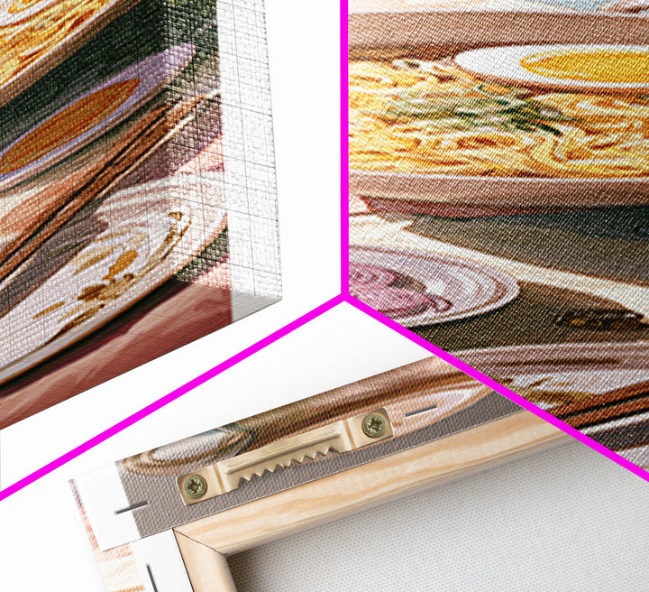 Ramen Bowl Rendered Canvas Print, Restaurant Art, Textured Painting, Restaurant Decor, Fine Art, Bistro, Framed Wall Art, RES-1x3-98