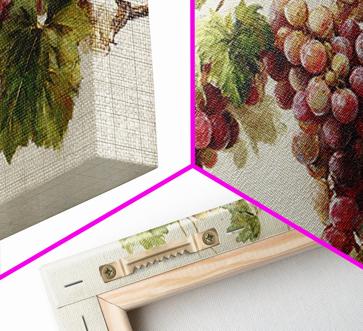 Wine Grapevine Botanical Study Framed Canvas Print, Restaurant Art, Wall Art, Restaurant Decor, Watercolor Art, Bistro, RES-2x1-35