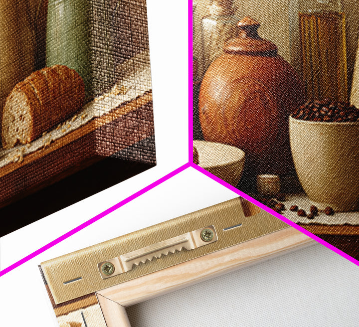 Coffee Beans and Pastry Arrangement Framed Canvas Print, Restaurant Art, Room Decor, Restaurant Decor, Fine Art, Bistro, RES-2x1-42