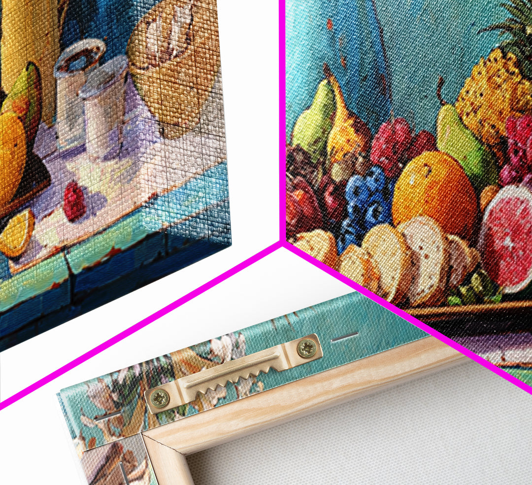 Tropical Fruit Platter Canvas Print, Restaurant Art, Wall Art, Restaurant Decor, Oil Painting, Bistro, Digital Print, RES-2x1-62